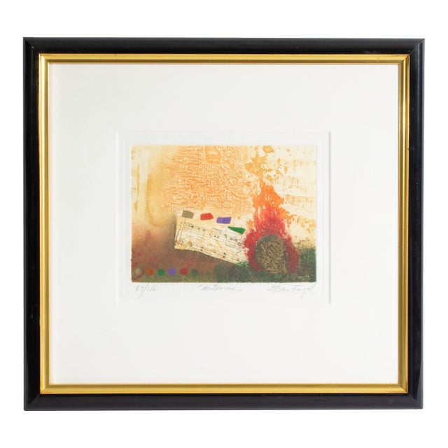 “Automme” Abstract Etching by Nissan Engel For Sale