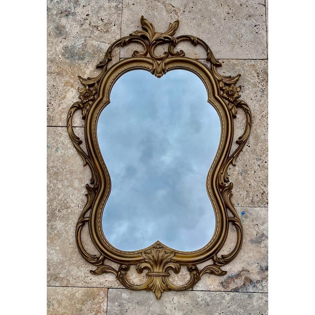 Baroque Vintage Baroque Syroco Style Wall Mirror For Sale - Image 3 of 11