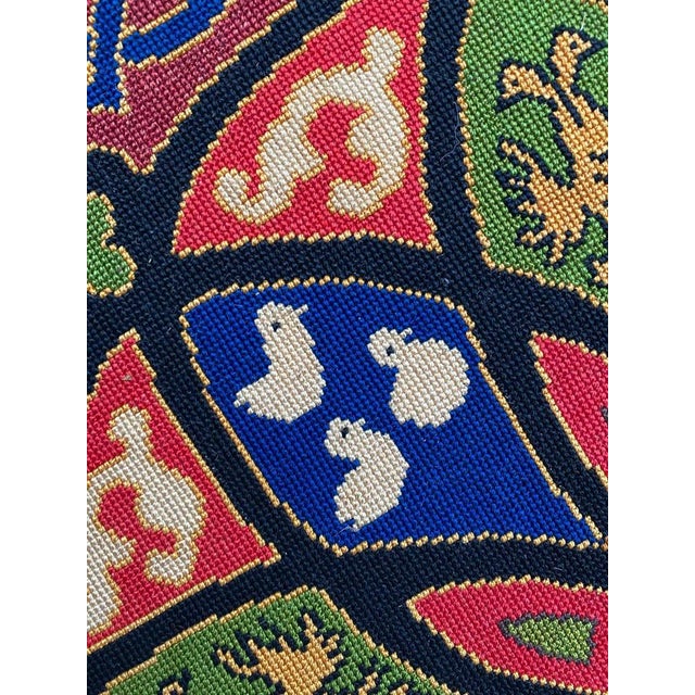 Antique French Needlepoint Round Tapestry, 1890s For Sale - Image 11 of 16
