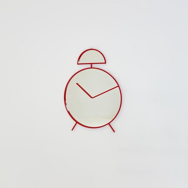 Mid-Century Pop Art Alarm Clock Wall Mirror by Pilm, Italy, 1970s For Sale - Image 10 of 13