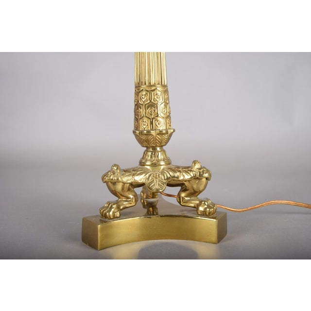 French Empire Style Brass Table Lamp, 1950s For Sale - Image 10 of 13