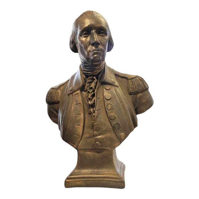 Large 1940s Chalkware Bust of George Washington For Sale