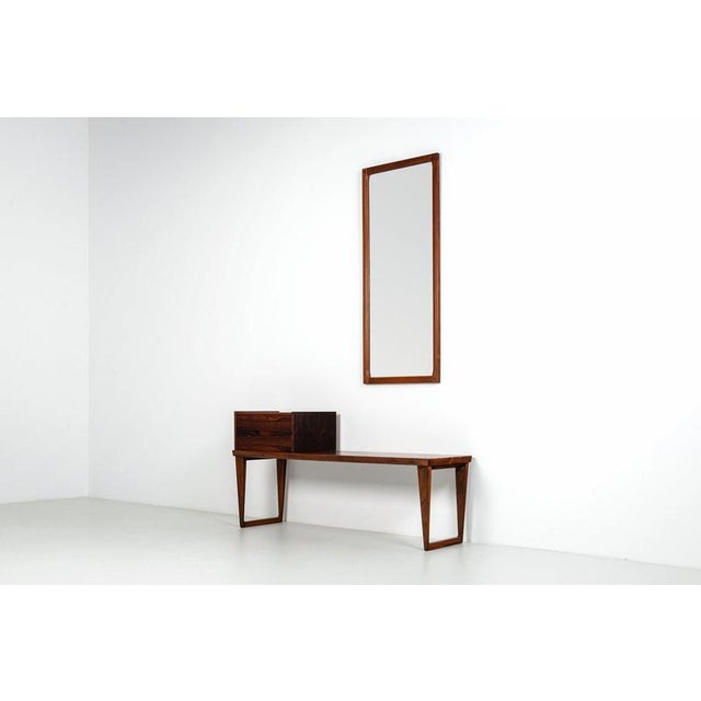 1960s Bench and Mirror in Rosewood by Kai Kristiansen for Aksel Kjersgaard, 1960, Set of 2 For Sale - Image 5 of 16