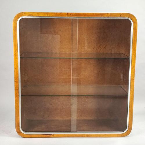 Wood Art Deco Display Cabinet in Briar Wood, 1940s For Sale - Image 7 of 8