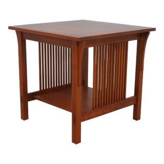 Stickley Square Arts & Crafts Mission Style Lamp Table For Sale