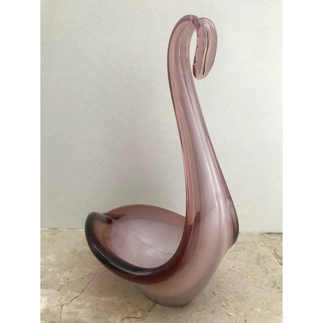 Italian Murano Purple and Violet Swan Art Glass Sculpture, 1960s For Sale - Image 4 of 9