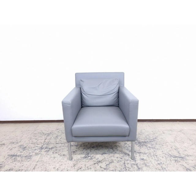 Jason 391 Leather Armchair in Gray by Walter Knoll For Sale - Image 6 of 10