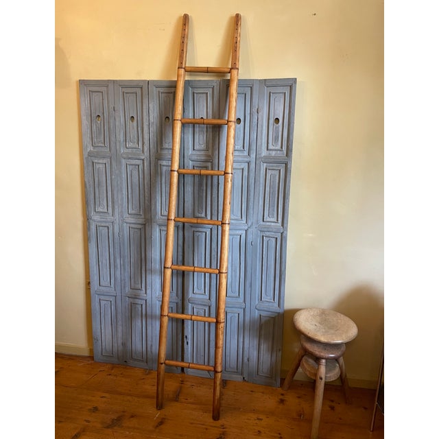 French Library Ladder in Faux Bamboo, 1890s For Sale - Image 9 of 11
