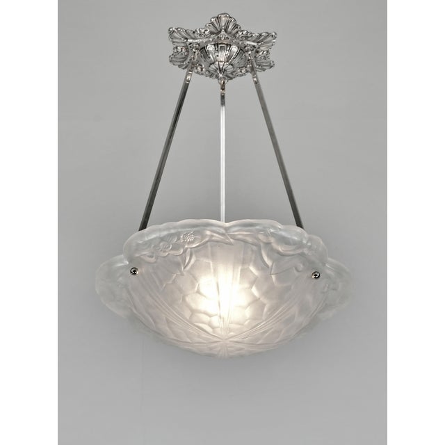 David Gueron Degue French Art Deco Pendant Light by Degue 1920s France - 2 Available For Sale - Image 4 of 12
