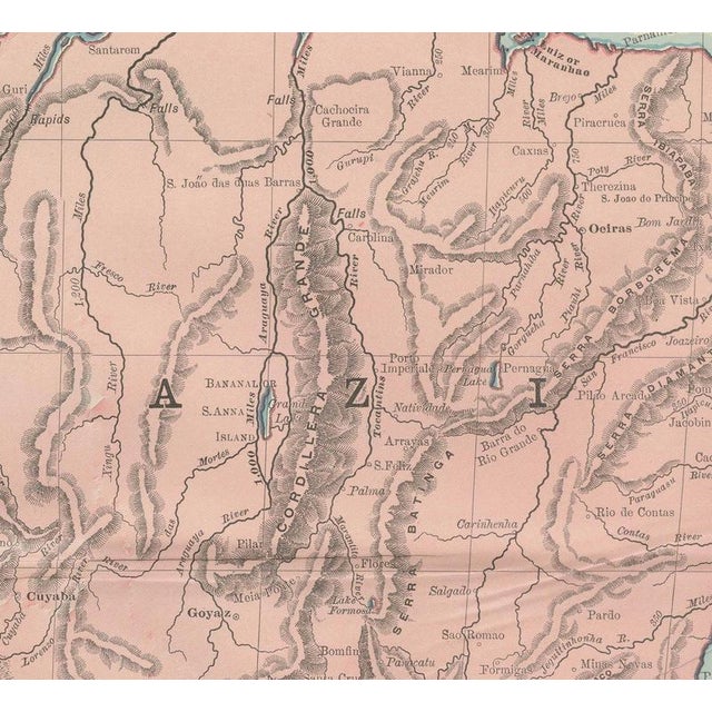Antique Map of South America with Amazon Basin by Ran McNally, 1899 For Sale - Image 4 of 12