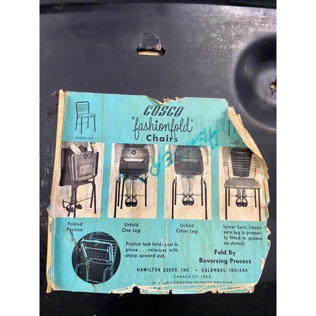 Vintage MCM Gate Leg Static Gray Folding Chairs - Set of 4 For Sale - Image 9 of 11