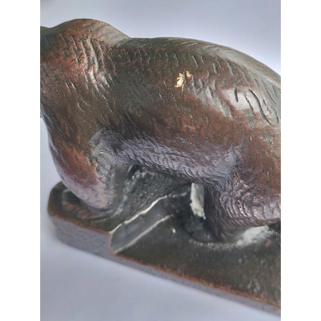 Arts & Crafts Bronze Grizzly Bear Statue C. 1910 - California Bear For Sale - Image 9 of 10