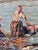 Vintage Framed Original Impressionist Painting of Women at the River For Sale - Image 10 of 13