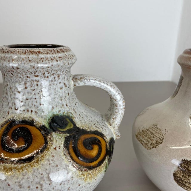 Pottery Fat Lava Vases Floral from Scheurich, Germany, 1970s, Set of 2 For Sale - Image 9 of 18