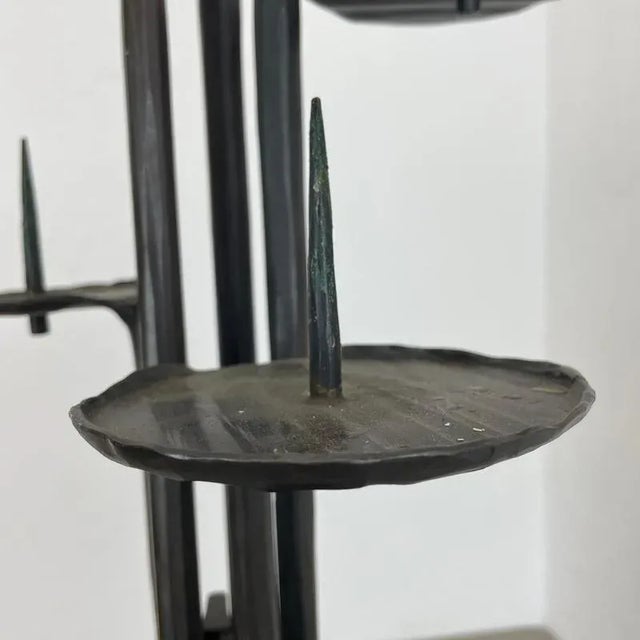 Large Brutalist Bronze Candleholder from Manfred Bergmeister, Germany, 1970s For Sale - Image 16 of 18