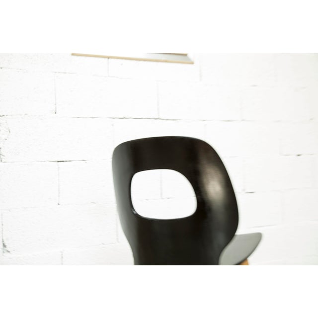 Black Eye Chair in Black Molded Plywood and Wood from Baumann, 1960s For Sale - Image 8 of 12