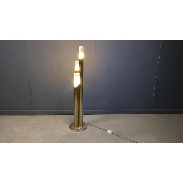 Vintage Brass and Murano Glass Floor Lamp, Italy, 1970s For Sale - Image 4 of 13