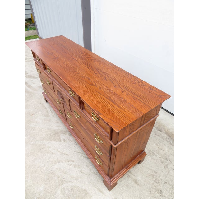 Vintage 10 Drawer Lowboy Triple Dresser ~ Chippendale Style ~ Hollywood Regency Bedroom Furniture For Sale In Seattle - Image 6 of 12