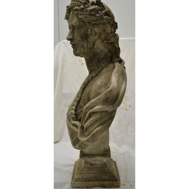 19th Century Stone Bust on Pedestal For Sale In New York - Image 6 of 9