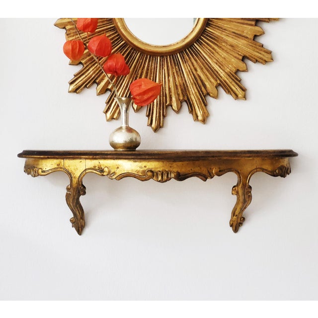Mid-Century Modern Florentine Giltwood Wall Console, 1950s For Sale - Image 9 of 9