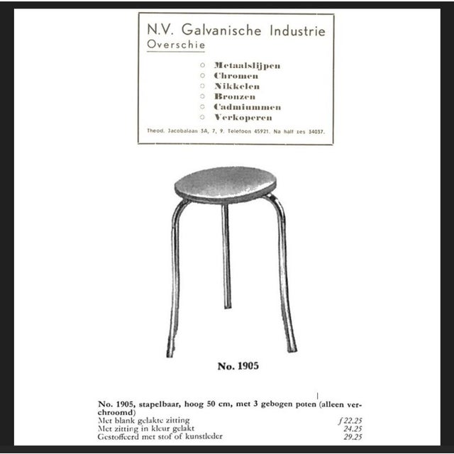 Bauhaus Stool from E.M.S Overschie / G.I.O. For Sale - Image 4 of 5