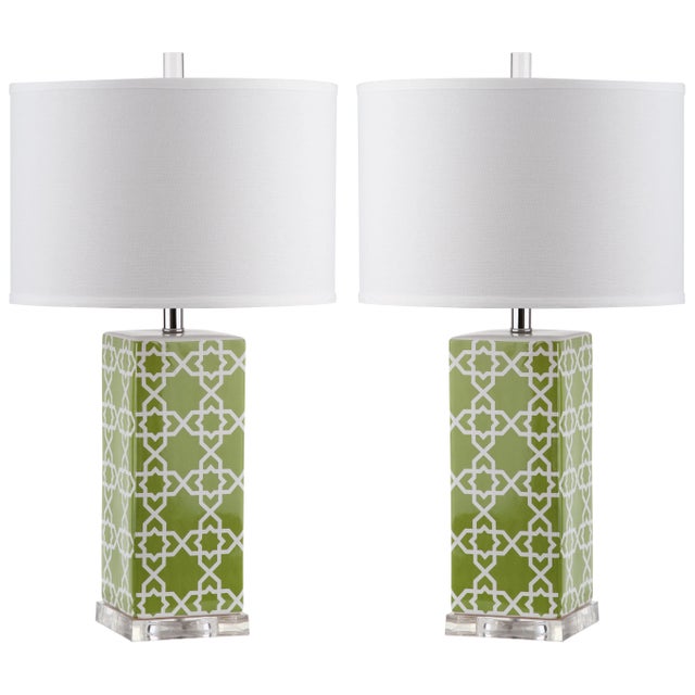 27 Inch H Table Lamp in Green - a Pair For Sale - Image 9 of 9