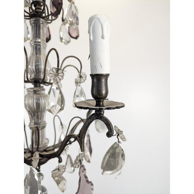 Six-Light Chandeliers with Polychrome Crystal Drops, Set of 2 For Sale - Image 16 of 18