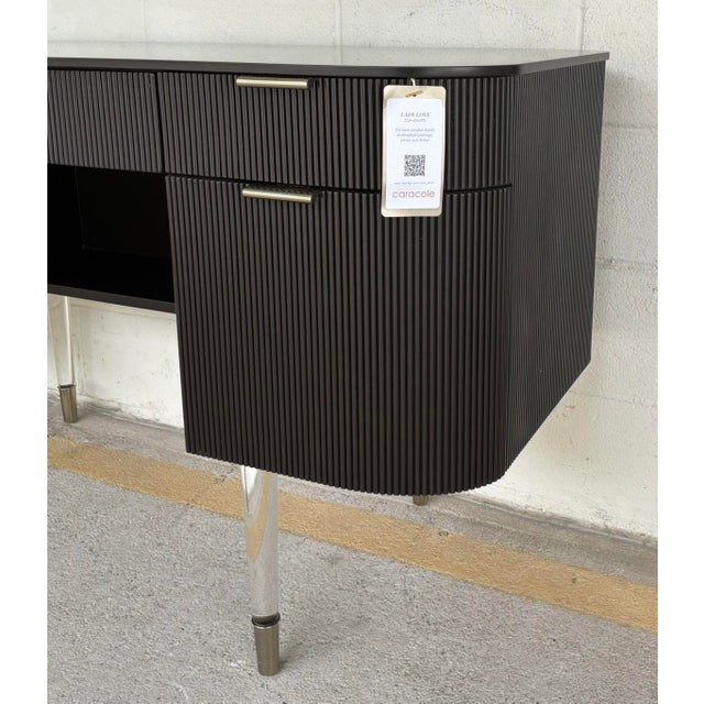 2020s Caracole Modern Dark Chocolate Fluted Lady Love Desk/Vanity For Sale - Image 5 of 9