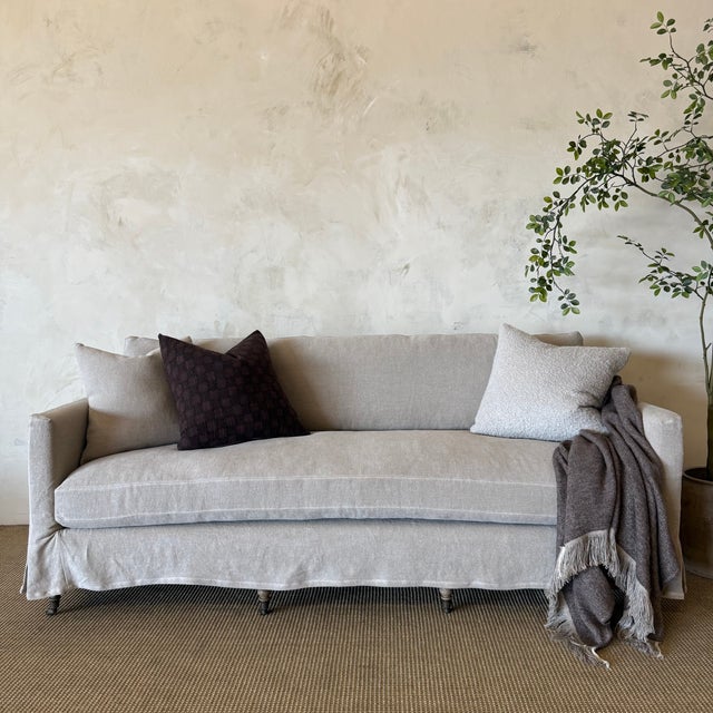 Bloom Home Inc Rudin Sofa in Flax Stone Washed Linen A heavy 18 oz weighted linen, in a neutral flax linen. Our linen is...