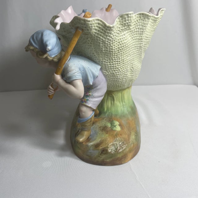 Sky Blue Early 20th Century Porcelain Planter Marked Sitzendorf For Sale - Image 8 of 11