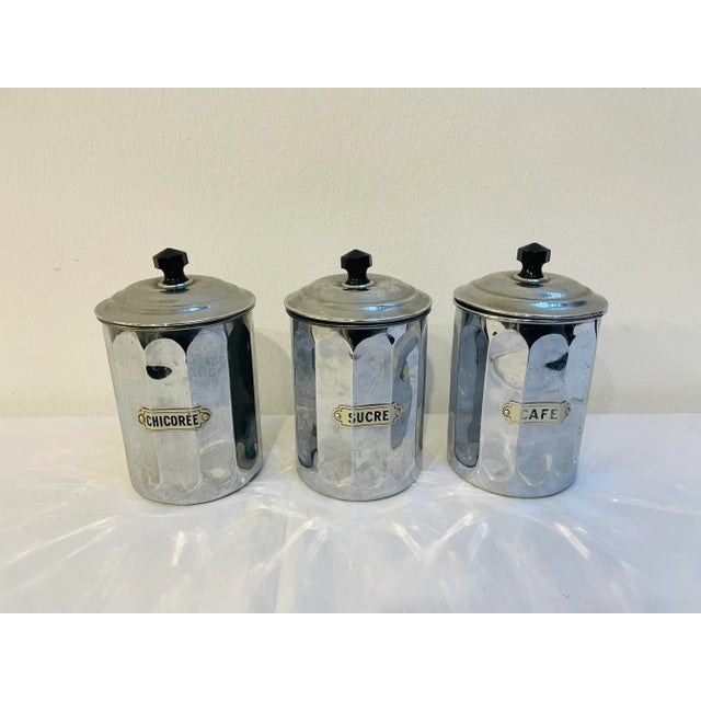 French Art Deco Coffee, Sugar, and Chicory Containers, 1920s, Set of 3 For Sale - Image 3 of 9