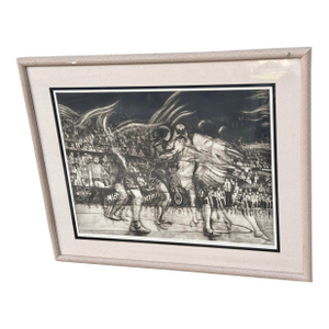 Vintage Michigan Wolverine Basketball 1987 Takeshi Yamada Framed Intaglio Print