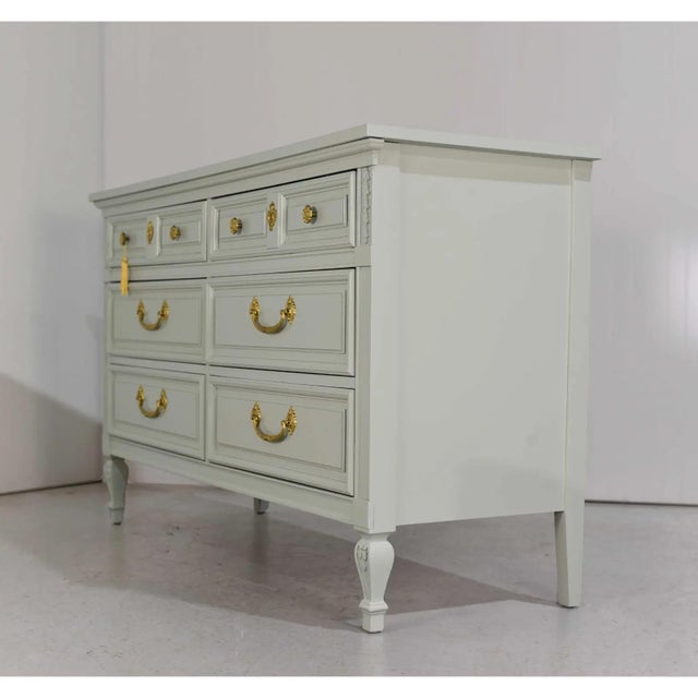 Mid Century French Louis Style Dresser by Dixie - Newly Painted For Sale - Image 10 of 12