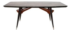 Table in Walnut with Black Lacquered Wood Structure, 1960s