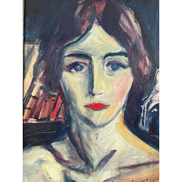 After Edvard Munch “Birgit Prestøe” Hand-Textured Fine Art Portrait Print, 1924 For Sale - Image 4 of 9