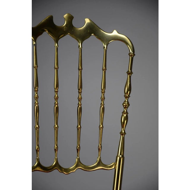 Brass and Red Velvet Chiavari Chair, 1950 For Sale - Image 11 of 13