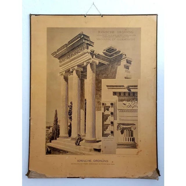 Collotype print, Foto reproductie Seemann's wandbilder no.72 Ionische ordnung Vom mausuleum zu Halicarnassos....