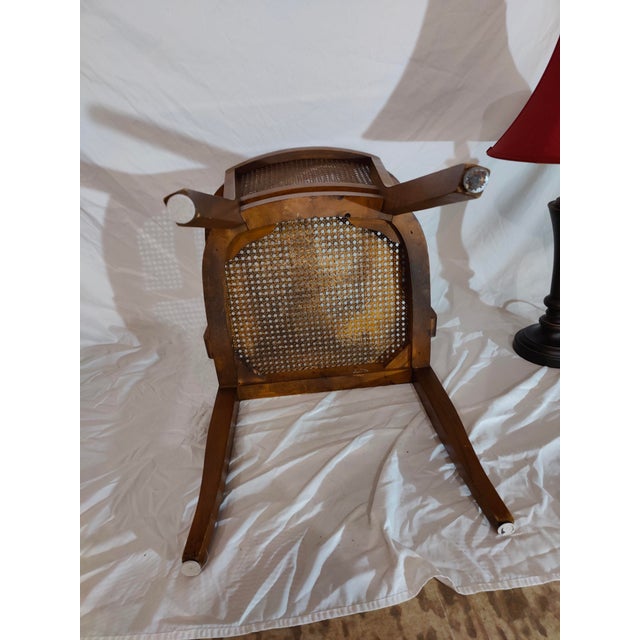 Vintage Cherry Wood and Cane Arm Chair For Sale - Image 12 of 12