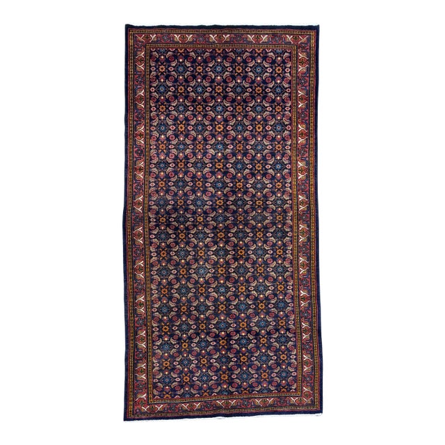Antique Persian Arak Hand-Knotted Runner 4'3" X 10'2" For Sale