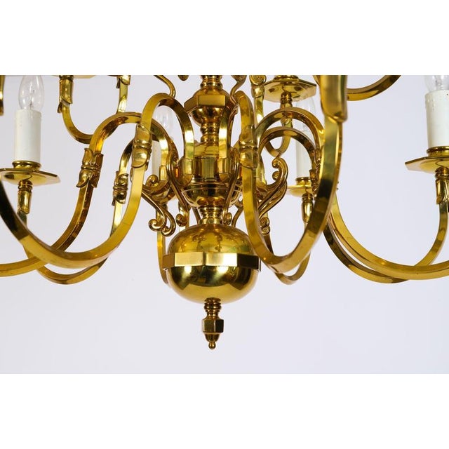 Antique Dutch Renaissance Style Brass 2-Tier Chandeliers, 1920, Set of 2 For Sale - Image 4 of 14