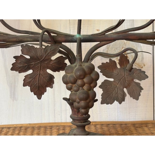 Antique French Iron Candelabra, Grapes and Wheat Motif For Sale - Image 4 of 16