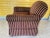 Modern Vintage Burgundy and Gold Striped Club Chair in Corduroy Fabric by Norwalk Furniture For Sale - Image 3 of 11