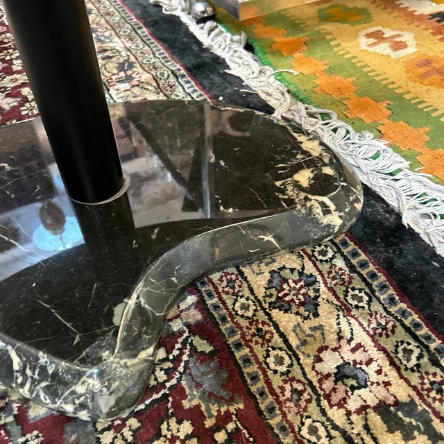 Plastic One of a Kind Palette Shaped Marble Pattern Resin Side Table For Sale - Image 7 of 12