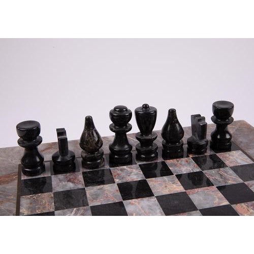 Stone Mid-Century Marble Chess Set with Box For Sale - Image 7 of 13
