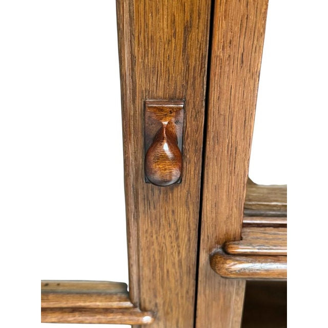 Brown Art Deco Bookcase with Glass Sliding Doors, 1930s For Sale - Image 8 of 13