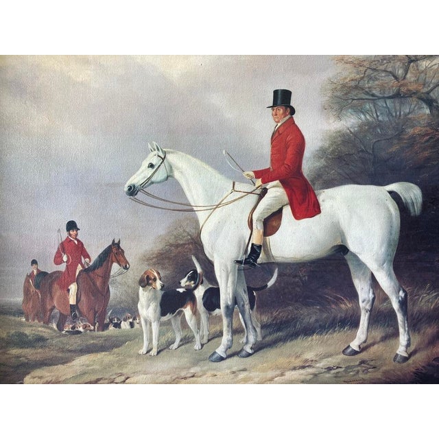 English Mid 20th Century Thomas Tyrwhitt-Drake, Master of the Bicester and Warden Hillfoxhounds Reproduction Paining With Ornate Wood Frame For Sale - Image 3 of 15