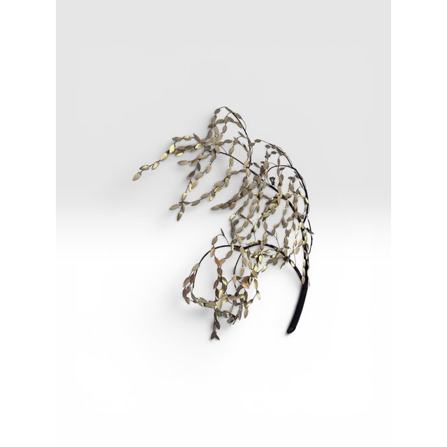 1970s Vintage Mid-Century Modern Brass & Copper Weeping Willow Wall Sculpture in the Style of Curtis Jeré For Sale - Image 5 of 10