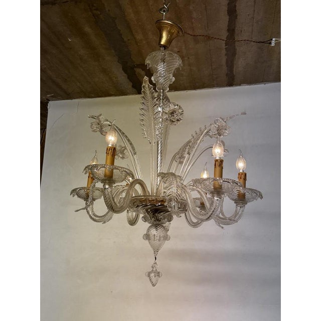 Large Venetian Murano Art Glass Barrochi Chandelier from Barovier & Toso, 1940s For Sale - Image 9 of 13