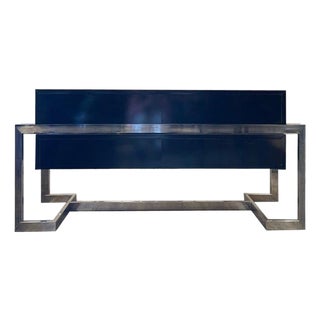 Black Chest of Drawers in Steel and Wood, 1960s For Sale