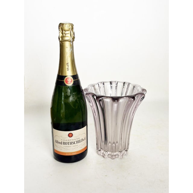 Crystal Glass Vase, France, 1970 For Sale - Image 3 of 11